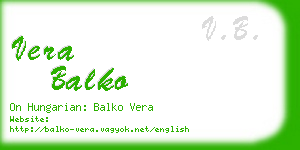 vera balko business card